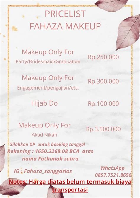 Daftar Harga Make Up Artist Jakarta Saubhaya Makeup