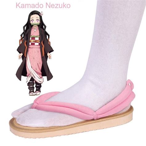 kamado nezuko geta clogs demon slayer kimetsu no yaiba sandals shoes t in 2022 cosplay shoes