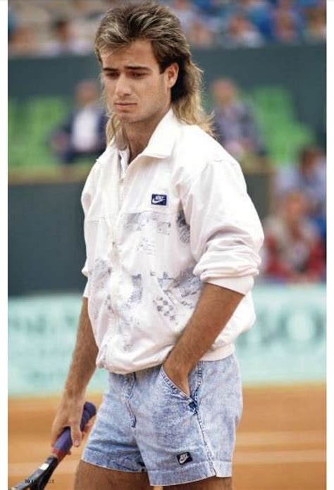 Irgendein Dinosaurier Vertreten Andre Agassi Jeans Shorts Leben