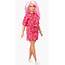 Barbie Fashionistas Doll 151 With Long Pink Hair & Red Paisley Outfit 