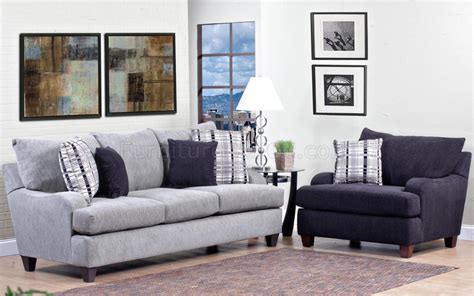 Light Grey Fabric Modern Sofa And Accent Chair Set Woptions