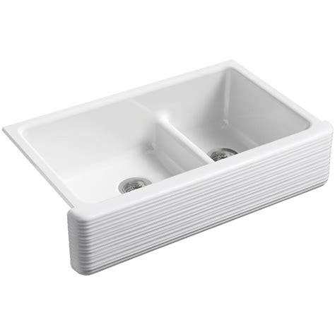 Formerly known at the in sink mounting system, pete's sink mount is the ultimate undermount sink solution. KOHLER Whitehaven Undermount Farmhouse Apron Front Cast ...