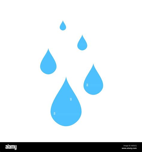 Vector Water Drops Illustration Nature Icon Water Raindrops Stock