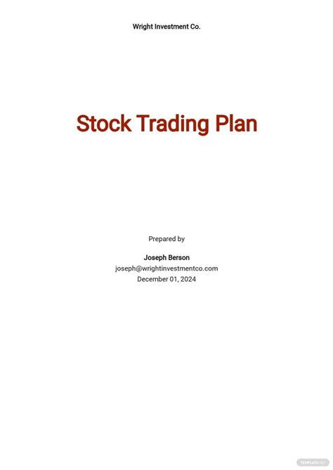 Stock Trading Plan Template Google Docs Word Apple Pages Template Net