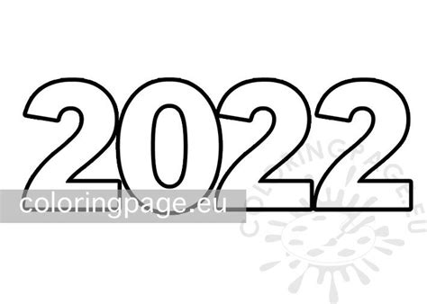 Free printable 2022 number  Coloring Page