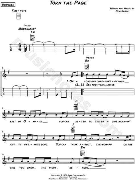 It lacks some of the abilities that mobilesheets and piascore offer for rehearsals and performances. Bob Seger "Turn the Page" Sheet Music (Leadsheet) in E ...