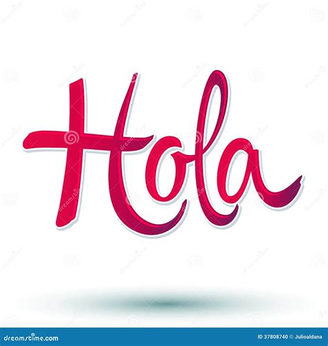 Hola Hello Spanish Text Stock Vector Illustration Of Concept 37808740