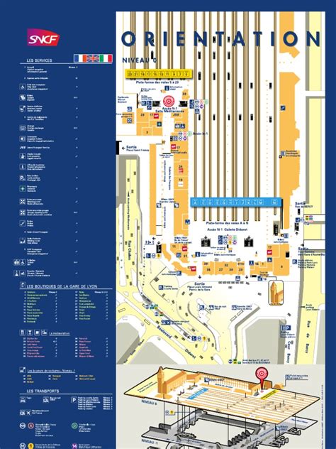 Voies a à n pour le hall 1, voies 5 à 23 pour le hall 2. Plan de La Gare de Lyon