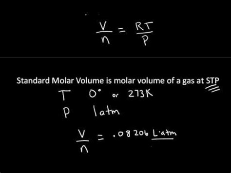 Vm) eines stoffes gibt an, welches volumen ein mol dieser substanz einnimmt. Standard Molar Volume - YouTube