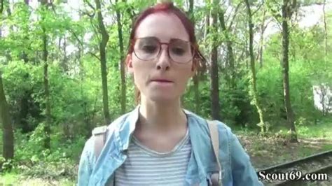 German Scout College Redhead Teen Lia In Public Casting