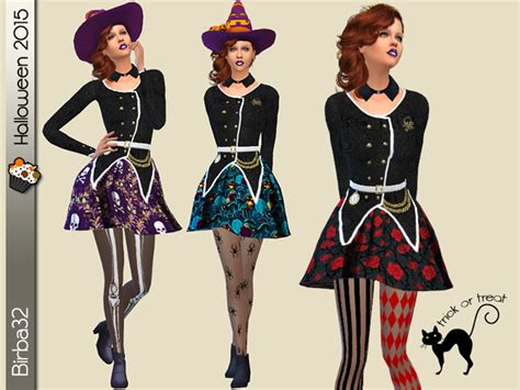 Halloween Witch Dress By Birba32 At Tsr Sims 4 Updates