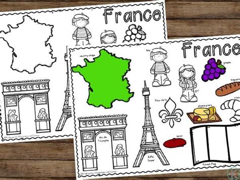 Free Printable Coloring Sheet To Learn About France For Kids Including