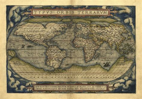 Orteliuss World Map 1570 Stock Image C0043865 Science Photo