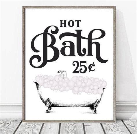 hot bath 25 cents bathroom print 4 backgrounds twenty five vintage farmhouse modern clawfoot