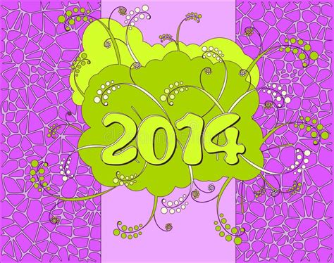 2014 Happy New Year Greeting Card Stock Illustration Illustration Of