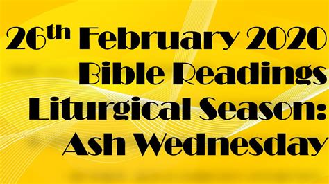 Daily Bible Readings Share Listen And Read 26th February 2020 Youtube