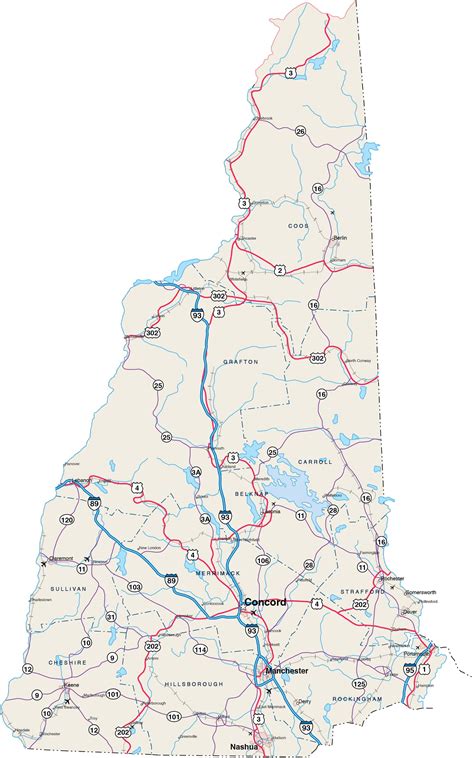 New Hampshire Joinable Map Digital Vector Creative Force