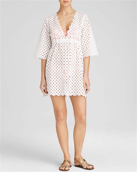 Tory Burch Broiderie Eyelet Swim Cover Up In White Lyst