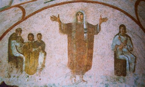 Catacomb Of Priscilla Orant Fresco Christian Art Christian Drawings