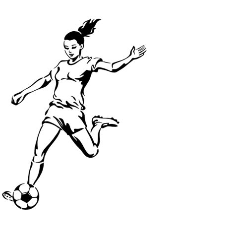 Soccer Girl Kicking Ball Sticker