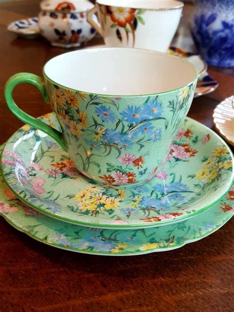 Shelley Melody Chintz Trio Etsy Tea Cups Vintage Vintage Tea Cup