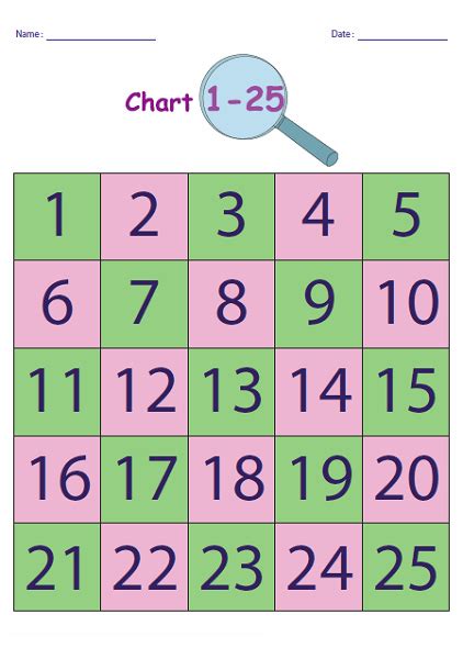Printable Number Chart 1 20 Activity Shelter