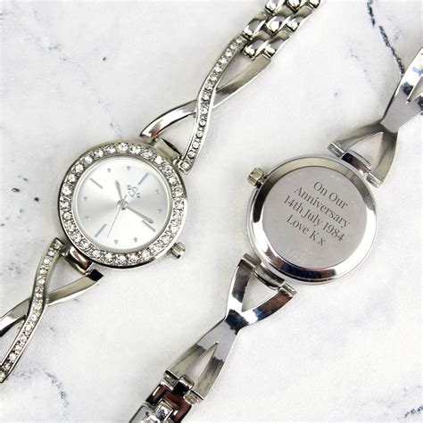 Find thoughtful gifts for women who have everything such as custom favorite nature memories necklace, one heart between us necklace. Personalised Diamante Watch For Ladies Gift By Sassy Bloom ...