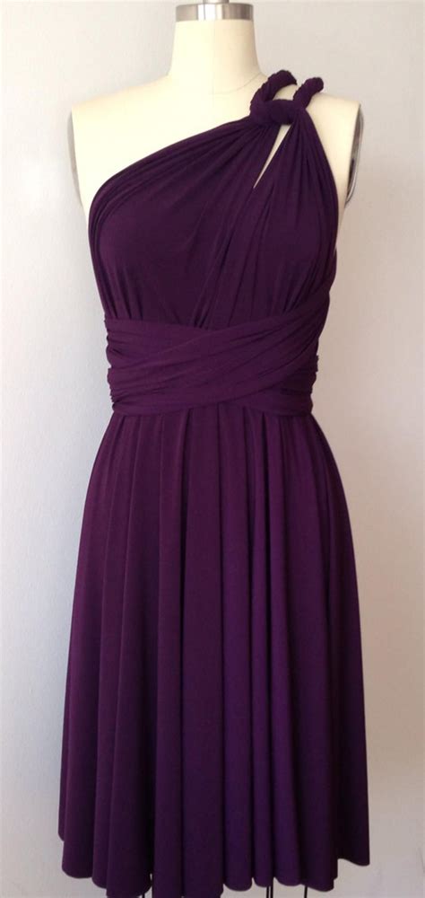 Dark Purple Grape Eggplant Short Infinity Dress Convertible Etsy In