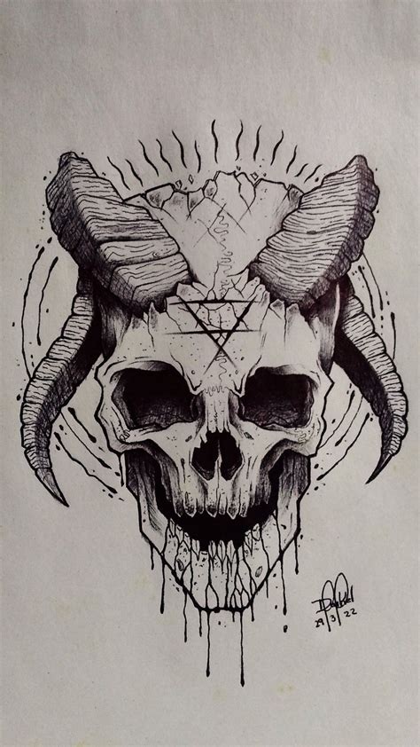 Evil Cráneo Skull Drawing Skull Art Drawing Dark Art Tattoo