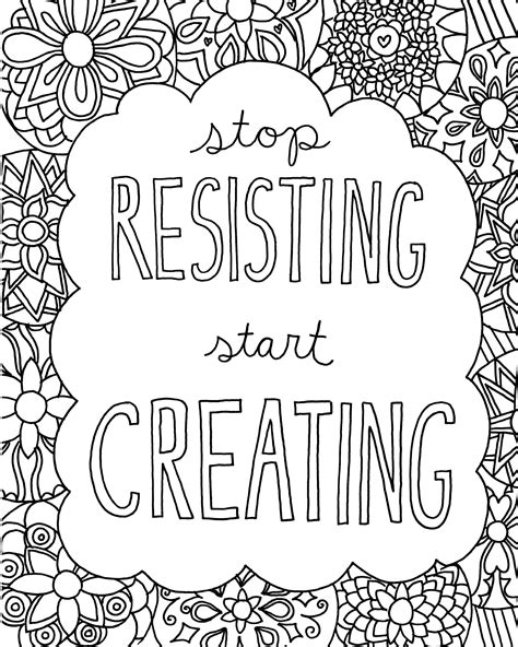 Inspirational Quotes Coloring Pages At Free