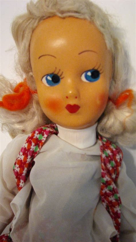 Vintage Doll 1940s Bed Cloth Plastic Face Red