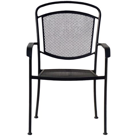 Wrought Iron Mesh Back Chair Black At Home
