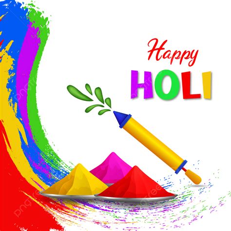 Holi Pichkari Vector Art Png Colorful Happy Holi Design With Abir