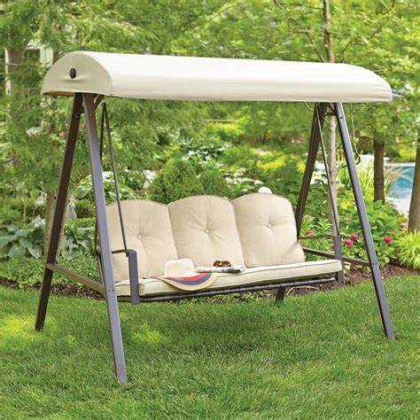 Shop outdoor swings and canopy swings for your patio at everyday low prices with walmart canada. Hampton Bay Cunningham 3-Person Metal Outdoor Patio Swing ...