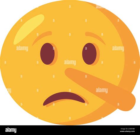 Sad Emoji Face With Long Nose Flat Style Icon Vector Illustration