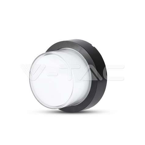 LED Facade lamps: 12W LED Wall Light IP65 Black Round 4000K