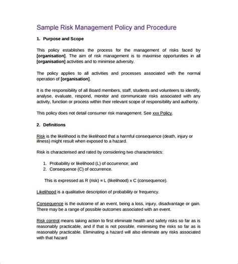 Free 13 Policy And Procedure Templates In Pdf