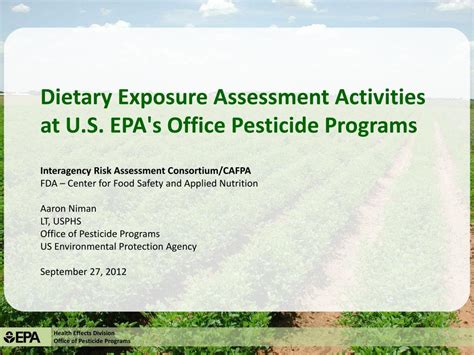 Ppt Dietary Exposure Assessment Activities At Us Epas Office