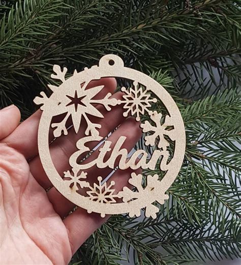 Personalized Name Snowflake Custom Christmas Tree Decoration Etsy Uk