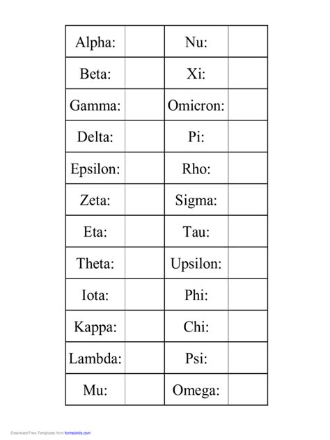 Printable Greek Alphabet Chart Ancient Greek Alphabet Part B Ancient