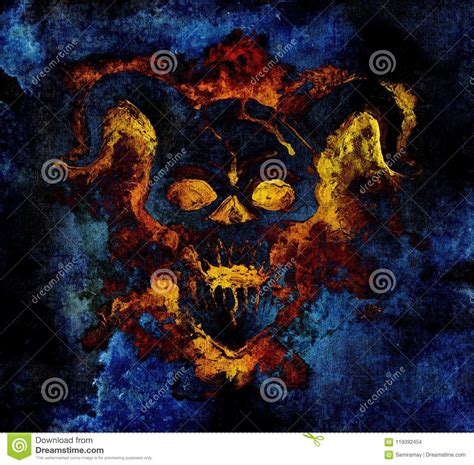 Demon Creature On Texture Background 9 Stock Illustration