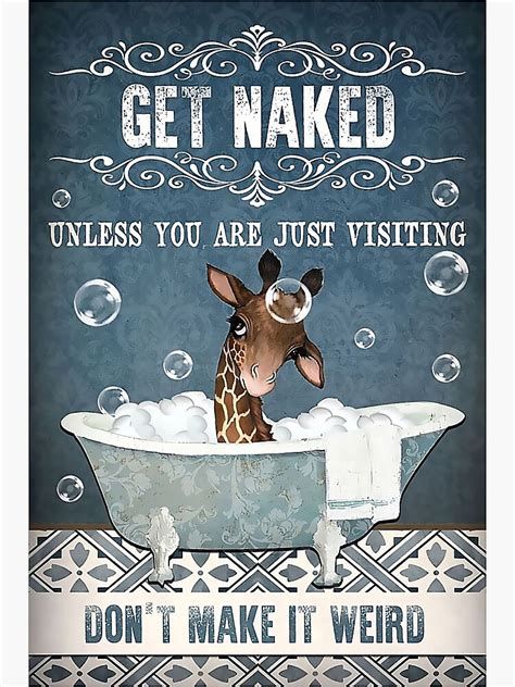 Giraffe Get Naked Poster By Aksim Redbubble
