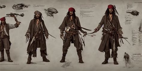 Jack Sparrow Character Sheet Concept Design Stable Diffusion OpenArt