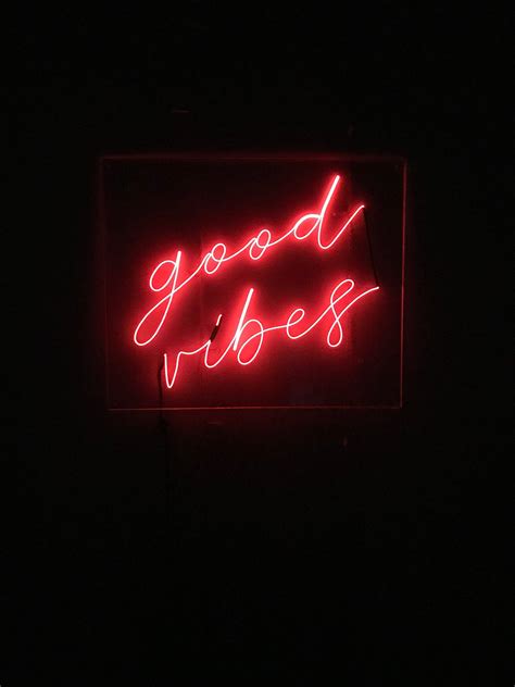 Good Vibes Neon Sign | 18 in x 15 in | Custom Handmade | Red and black