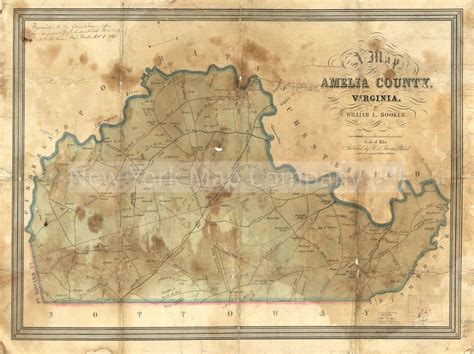 Map 1850 Map Of Amelia County Virginia Amelia County Etsy
