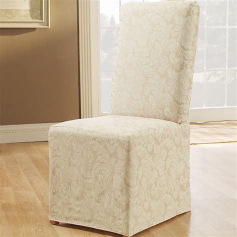 Try our dedicated shopping experience. Sure Fit Scroll Classic Dining Chair Skirted Slipcover ...