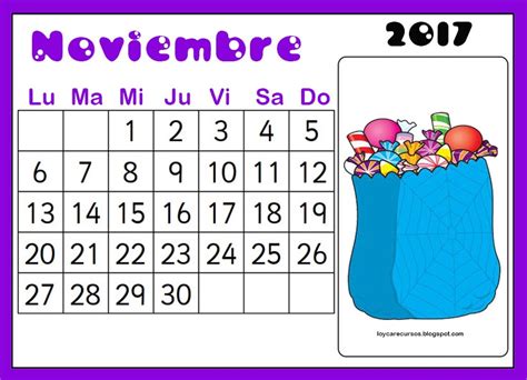 Recursos De EducaciÓn Infantil Calendario Mes De Noviembre