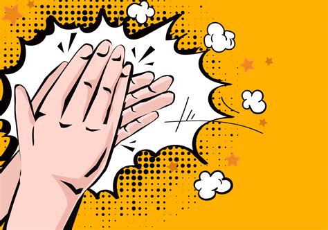 Hands Clapping Comic Style 168476 Vector Art At Vecteezy