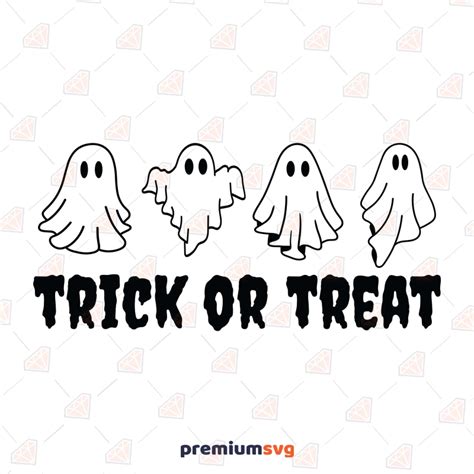 Trick Or Treat Svg With Halloween Ghosts Premiumsvg
