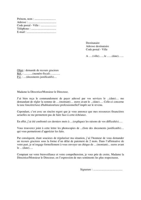 Lettre De Demande De Recours Gracieux Pour Commandement De Payer